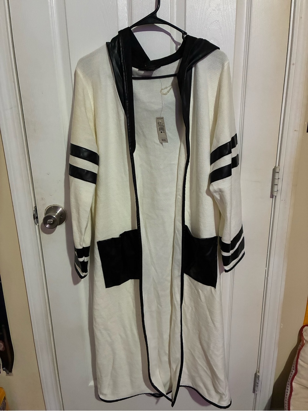 Ashley Stewart Cream Open-Front Cardigan